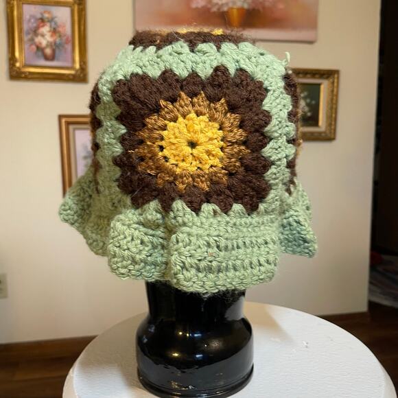 Granny Square Sun Hat handmade Boho - Picture 6 of 16